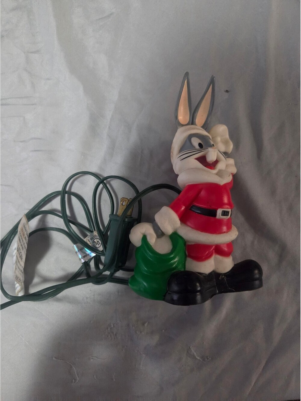 Vintage Looney Tunes Bugs Bunny Santa Claus Christmas Light